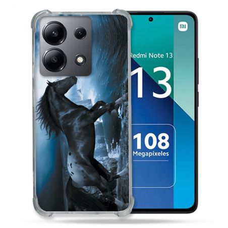 Coque Renforcée Shatterproof Pour Xiaomi Redmi Note 13 4G Animal Cheval Noir