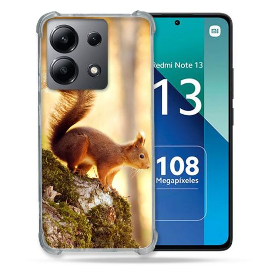 Coque Renforcée Shatterproof Pour Xiaomi Redmi Note 13 4G Animal Ecureuil Bois