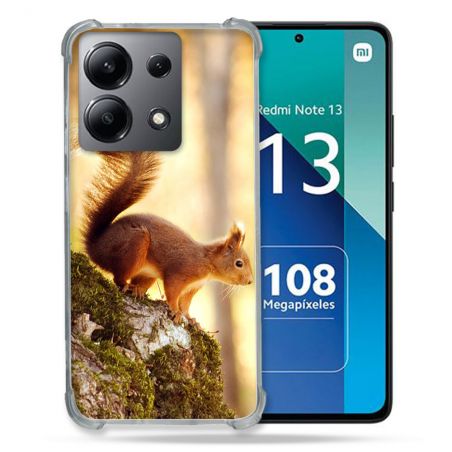 Coque Renforcée Shatterproof Pour Xiaomi Redmi Note 13 4G Animal Ecureuil Bois