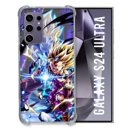 Coque Renforcée En Verre Trempé Compatible Magsafe Pour Samsung Galaxy S24 Ultra Manga Dragon Ball Sangohan Duo
