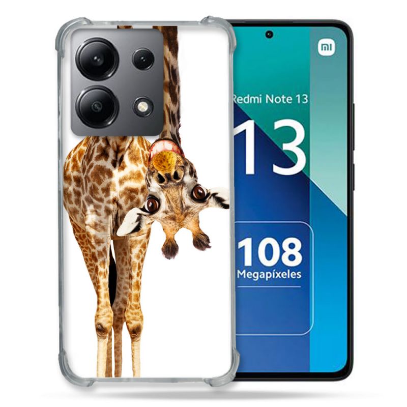Coque Renforcée Shatterproof Pour Xiaomi Redmi Note 13 4G Animal Girafe Blanche