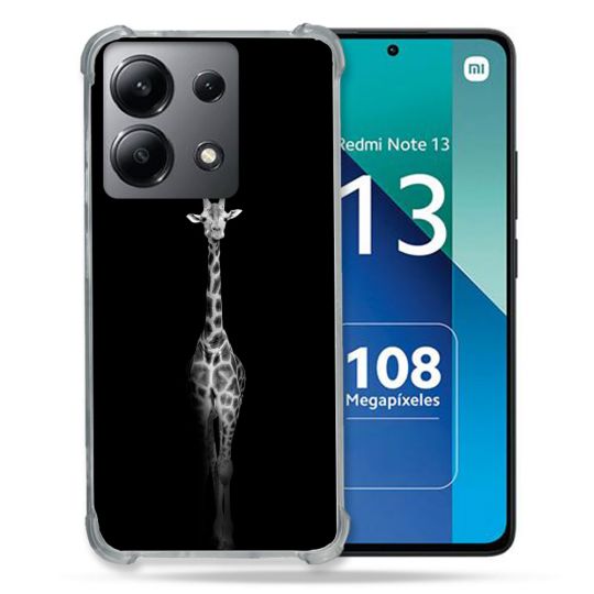 Coque Renforcée Shatterproof Pour Xiaomi Redmi Note 13 4G Animal Girafe Noire