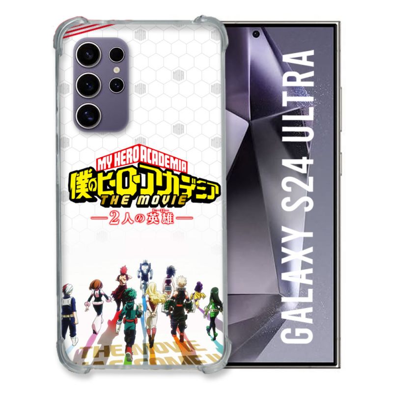 Coque Renforcée En Verre Trempé Compatible Magsafe Pour Samsung Galaxy S24 Ultra Manga My Hero Academia Blanc