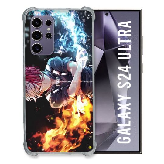 Coque Renforcée En Verre Trempé Compatible Magsafe Pour Samsung Galaxy S24 Ultra Manga My Hero Academia Shoto