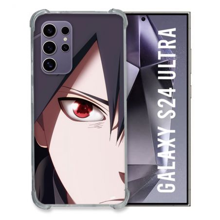 Coque Renforcée En Verre Trempé Compatible Magsafe Pour Samsung Galaxy S24 Ultra Manga Naruto Sasuke visage