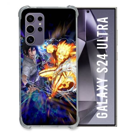Coque Renforcée En Verre Trempé Compatible Magsafe Pour Samsung Galaxy S24 Ultra Manga Naruto VS