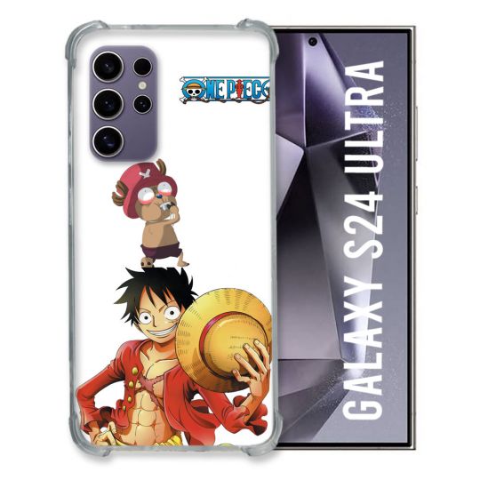 Coque Renforcée En Verre Trempé Compatible Magsafe Pour Samsung Galaxy S24 Ultra Manga One Piece Chopper