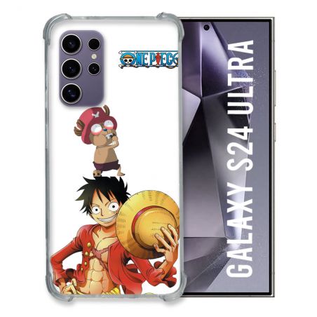 Coque Renforcée En Verre Trempé Compatible Magsafe Pour Samsung Galaxy S24 Ultra Manga One Piece Chopper