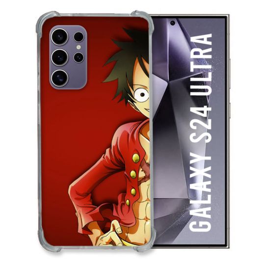 Coque Renforcée En Verre Trempé Compatible Magsafe Pour Samsung Galaxy S24 Ultra Manga One Piece Luffy