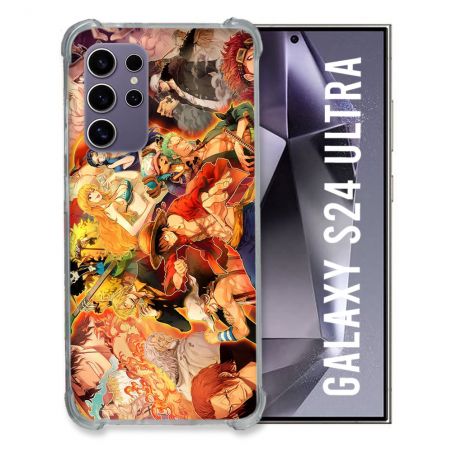 Coque Renforcée En Verre Trempé Compatible Magsafe Pour Samsung Galaxy S24 Ultra Manga One Piece Nakama
