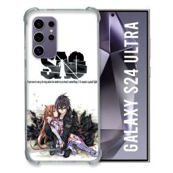 Coque Renforcée En Verre Trempé Compatible Magsafe Pour Samsung Galaxy S24 Ultra Manga SAO sword Art Online Blanc