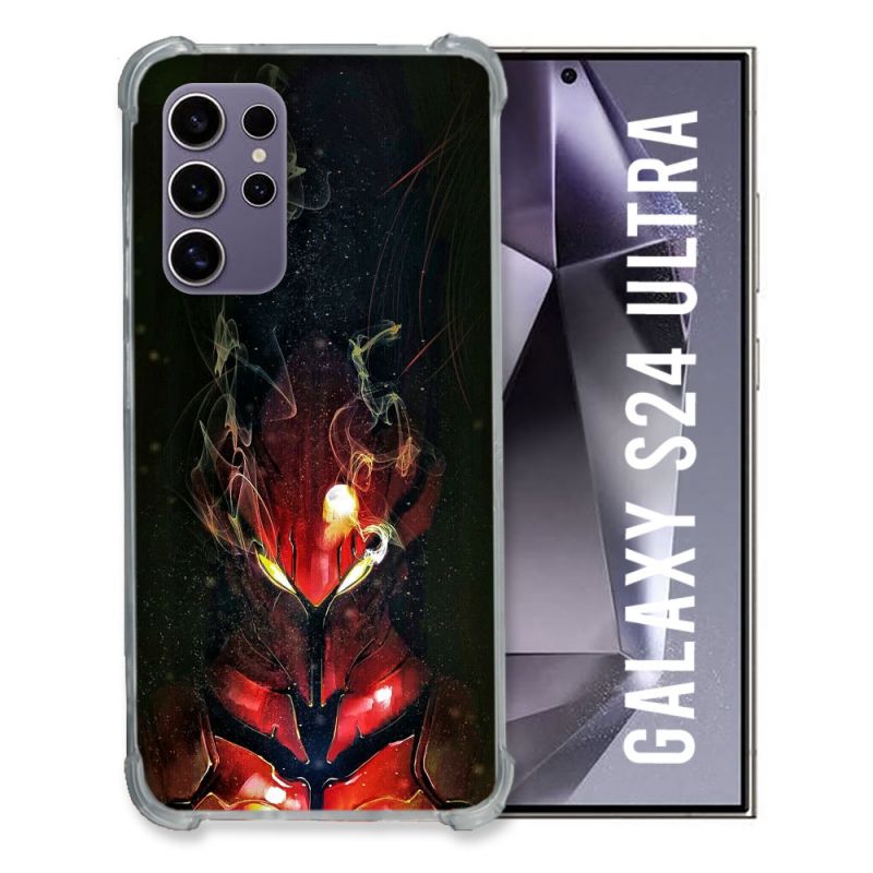 Coque Renforcée En Verre Trempé Compatible Magsafe Pour Samsung Galaxy S24 Ultra Manga Solo Leveling Igris