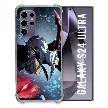 Coque Renforcée En Verre Trempé Compatible Magsafe Pour Samsung Galaxy S24 Ultra Manga Solo Leveling Sung Epee