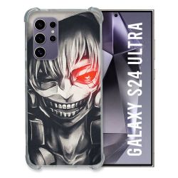 Coque Renforcée En Verre Trempé Compatible Magsafe Pour Samsung Galaxy S24 Ultra Manga Tokyo Ghoul Kaneki Noir
