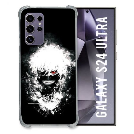 Coque Renforcée En Verre Trempé Compatible Magsafe Pour Samsung Galaxy S24 Ultra Manga Tokyo Ghoul Kaneki Tag