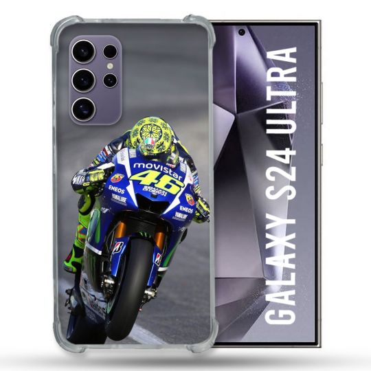 Coque Renforcée En Verre Trempé Compatible Magsafe Pour Samsung Galaxy S24 Ultra Moto Course GP Wheeling 46