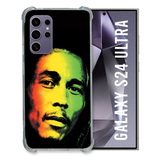 Coque Renforcée En Verre Trempé Compatible Magsafe Pour Samsung Galaxy S24 Ultra Musique Bob Marley 2