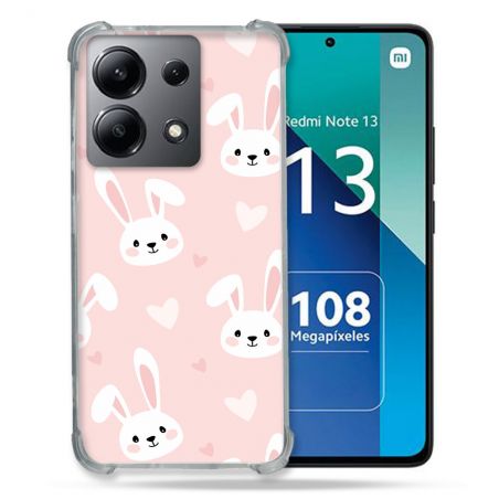 Coque Renforcée Shatterproof Pour Xiaomi Redmi Note 13 4G Animal Lapin Rose
