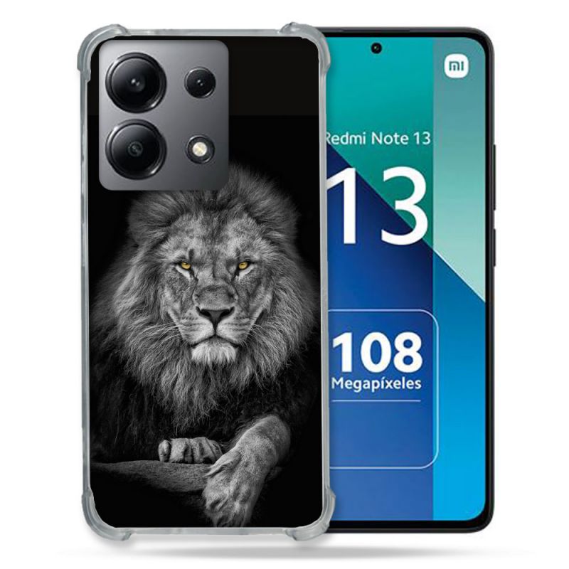 Coque Renforcée Shatterproof Pour Xiaomi Redmi Note 13 4G Animal Lion Majestueux