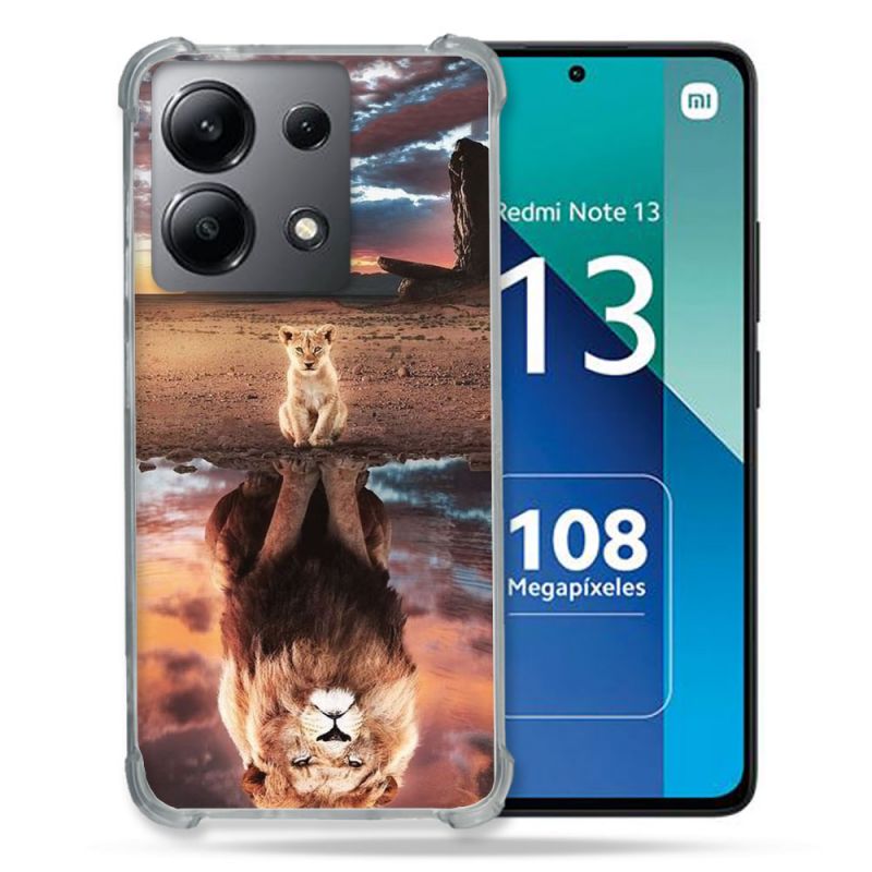 Coque Renforcée Shatterproof Pour Xiaomi Redmi Note 13 4G Animal Lion Reflet