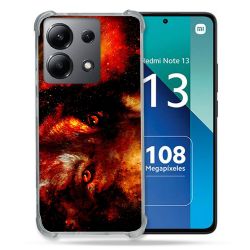 Coque Renforcée Shatterproof Pour Xiaomi Redmi Note 13 4G Animal Loup Espace