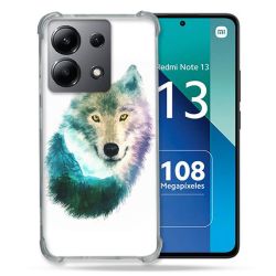 Coque Renforcée Shatterproof Pour Xiaomi Redmi Note 13 4G Animal Loup Montagne