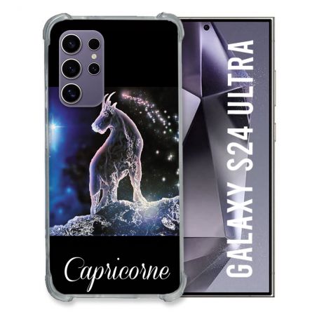 Coque Renforcée En Verre Trempé Compatible Magsafe Pour Samsung Galaxy S24 Ultra Signe Zodiaque 2 Capricorne