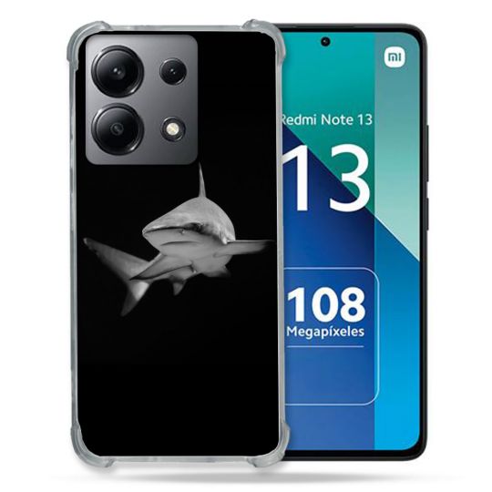 Coque Renforcée Shatterproof Pour Xiaomi Redmi Note 13 4G Animal Requin Sombre