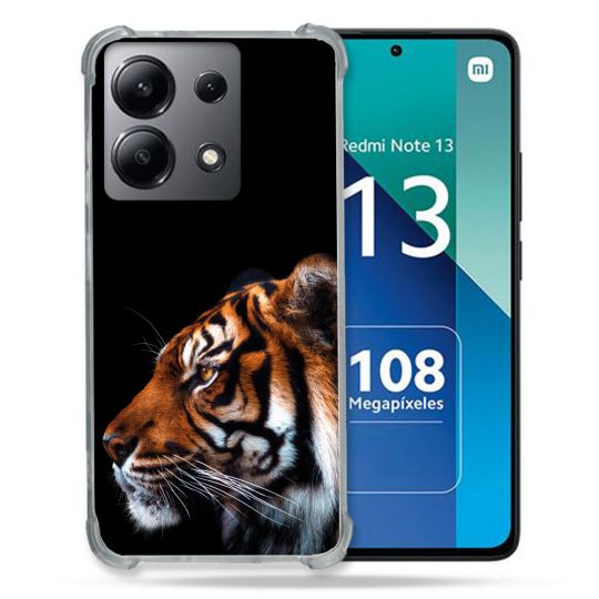 Coque Renforcée Shatterproof Pour Xiaomi Redmi Note 13 4G Animal Tigre Noir