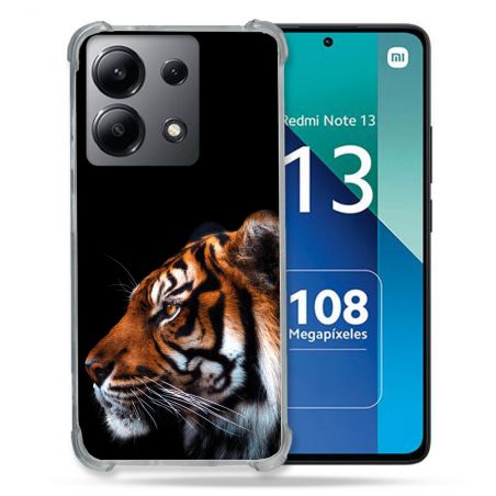 Coque Renforcée Shatterproof Pour Xiaomi Redmi Note 13 4G Animal Tigre Noir