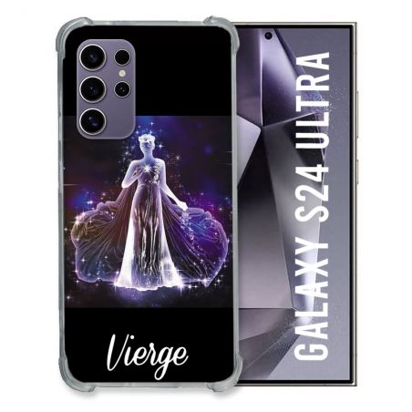 Coque Renforcée En Verre Trempé Compatible Magsafe Pour Samsung Galaxy S24 Ultra Signe Zodiaque 2 Vierge