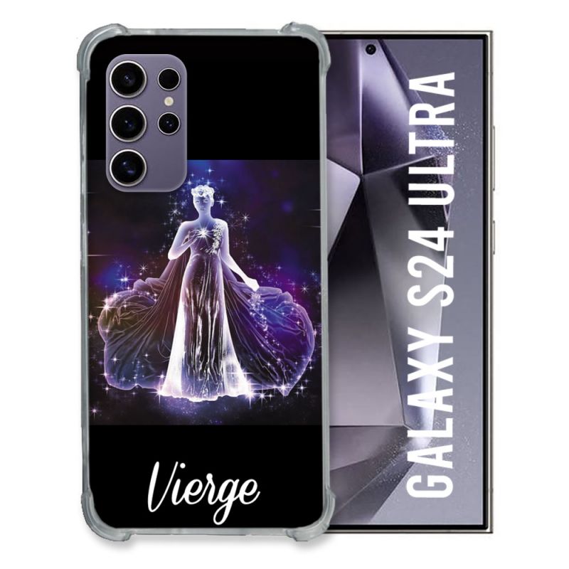 Coque Renforcée En Verre Trempé Compatible Magsafe Pour Samsung Galaxy S24 Ultra Signe Zodiaque 2 Vierge