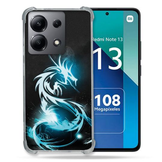 Coque Renforcée Shatterproof Pour Xiaomi Redmi Note 13 4G Fantastique Dragon Bleu