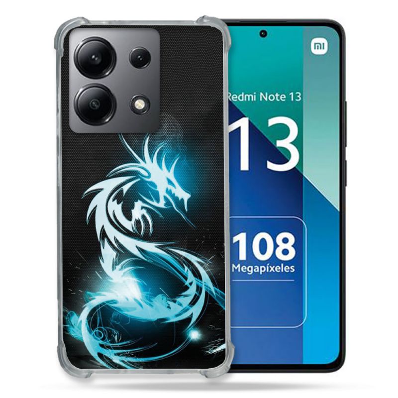 Coque Renforcée Shatterproof Pour Xiaomi Redmi Note 13 4G Fantastique Dragon Bleu