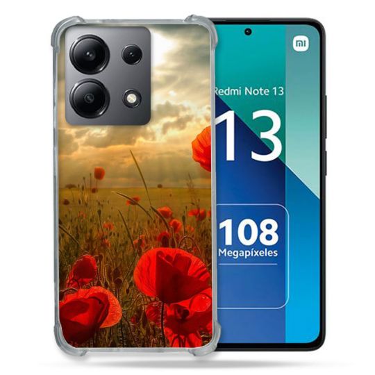 Coque Renforcée Shatterproof Pour Xiaomi Redmi Note 13 4G Fleur Coquelicot