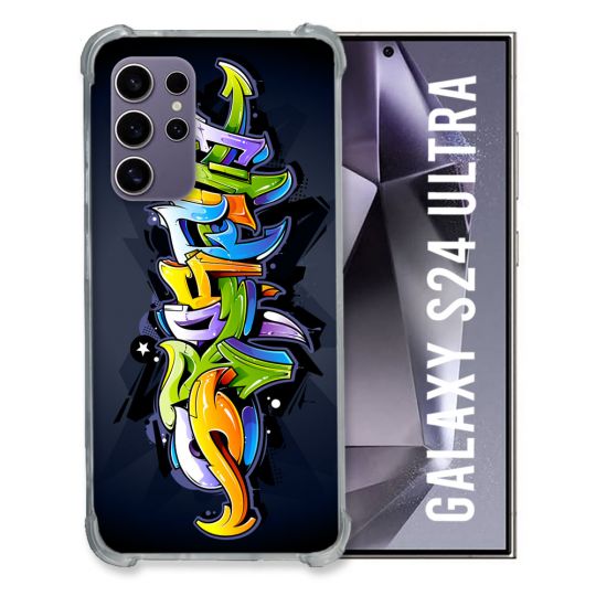 Coque Renforcée En Verre Trempé Compatible Magsafe Pour Samsung Galaxy S24 Ultra Street Art Graffiti