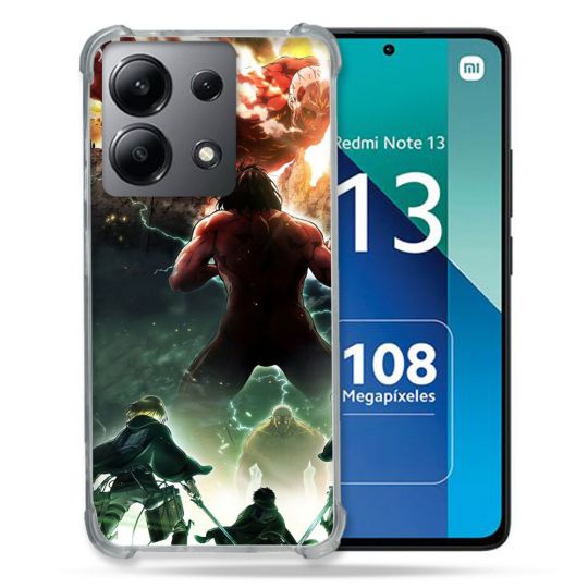Coque Renforcée Shatterproof Pour Xiaomi Redmi Note 13 4G Manga Attaque Titans Combat
