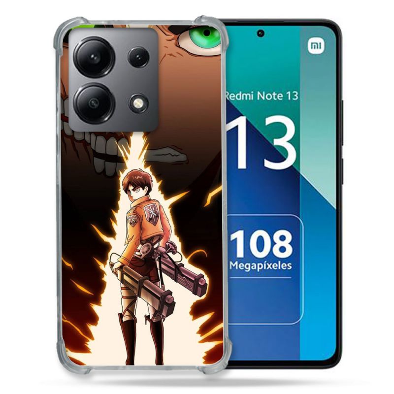 Coque Renforcée Shatterproof Pour Xiaomi Redmi Note 13 4G Manga Attaque Titans Eren Eclair