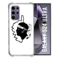 Coque Renforcée En Verre Trempé Compatible Magsafe Pour Samsung Galaxy S24 Ultra Voyage Corse Blanc