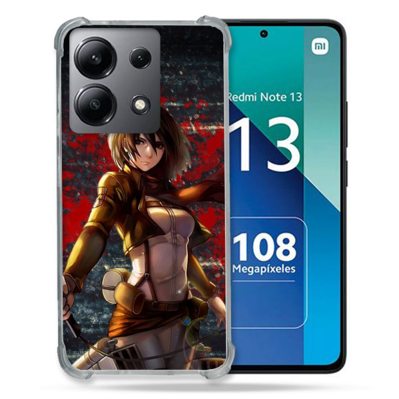 Coque Renforcée Shatterproof Pour Xiaomi Redmi Note 13 4G Manga Attaque Titans Mikasa