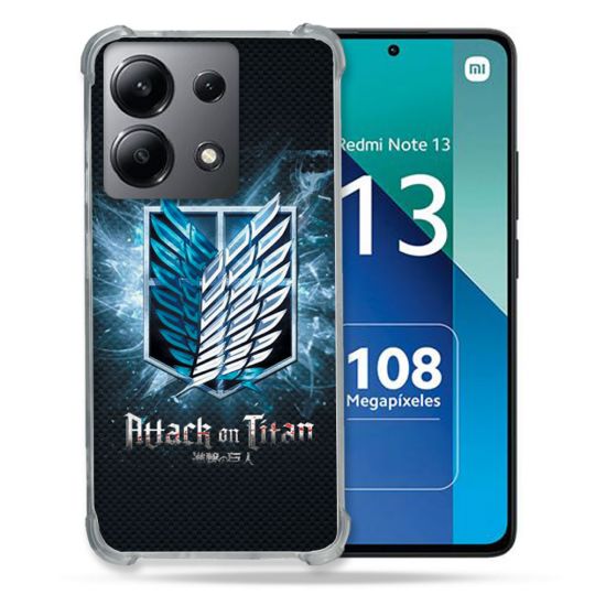 Coque Renforcée Shatterproof Pour Xiaomi Redmi Note 13 4G Manga Attaque Titans Noir