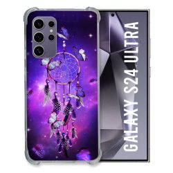 Coque Renforcée En Verre Trempé Compatible Magsafe Pour Samsung Galaxy S24 Ultra Zen Attrape Reve Papillon