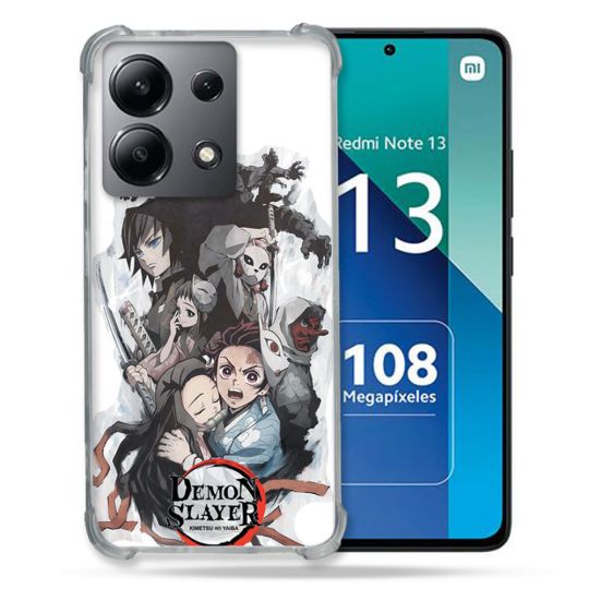 Coque Renforcée Shatterproof Pour Xiaomi Redmi Note 13 4G Manga Demon Slayer Blanc