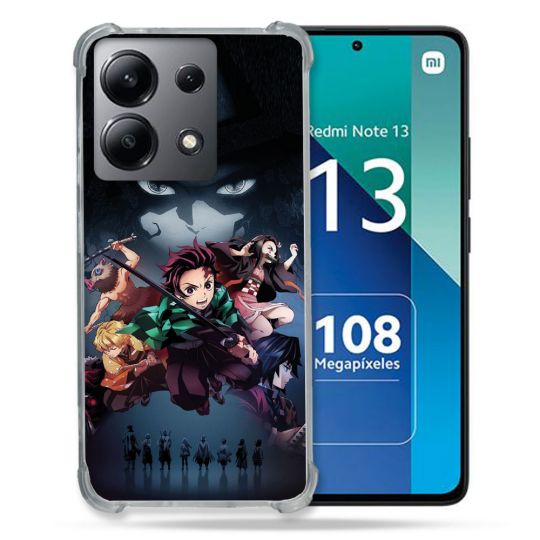 Coque Renforcée Shatterproof Pour Xiaomi Redmi Note 13 4G Manga Demon Slayer Noir