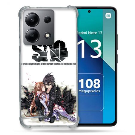Coque Renforcée Shatterproof Pour Xiaomi Redmi Note 13 4G Manga SAO sword Art Online Blanc