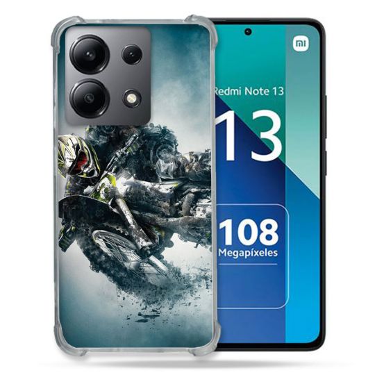 Coque Renforcée Shatterproof Pour Xiaomi Redmi Note 13 4G Moto Cross Ombre