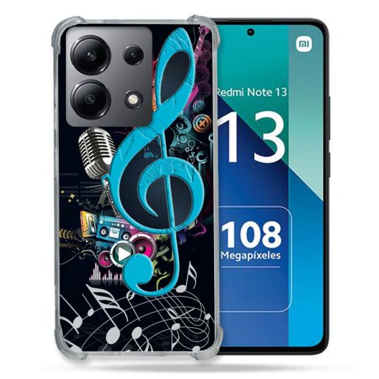 Coque Renforcée Shatterproof Pour Xiaomi Redmi Note 13 4G Musique Cle Sol Bleu