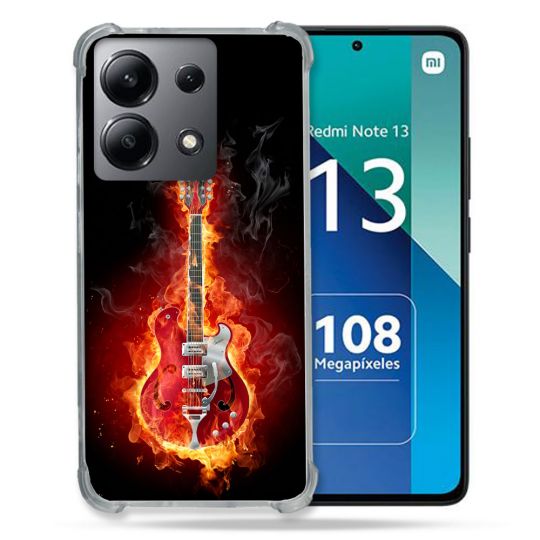 Coque Renforcée Shatterproof Pour Xiaomi Redmi Note 13 4G Musique Guitare Electrique
