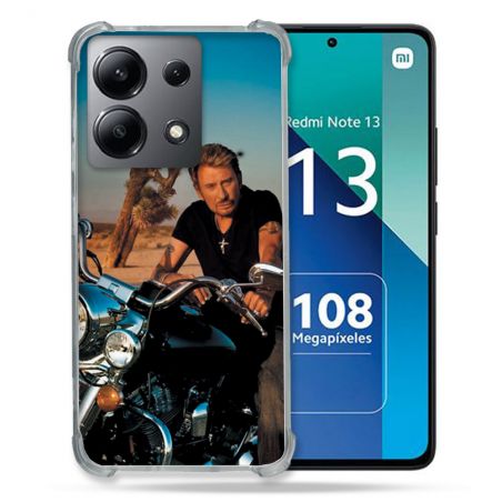 Coque Renforcée Shatterproof Pour Xiaomi Redmi Note 13 4G Musique Johnny Hallyday Moto