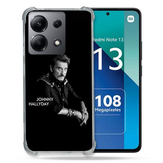 Coque Renforcée Shatterproof Pour Xiaomi Redmi Note 13 4G Musique Johnny Hallyday Noir